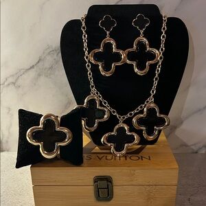 Gold and Black Jewelry Set